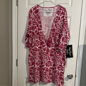 Onque Casuals Vibrant Red and White Dress